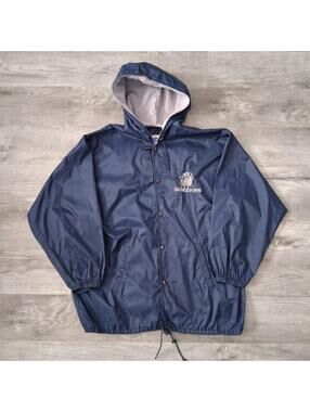Vintage Georgetown Small Chalk line Embroidered Nylon Windbreaker Hoodie Jacket